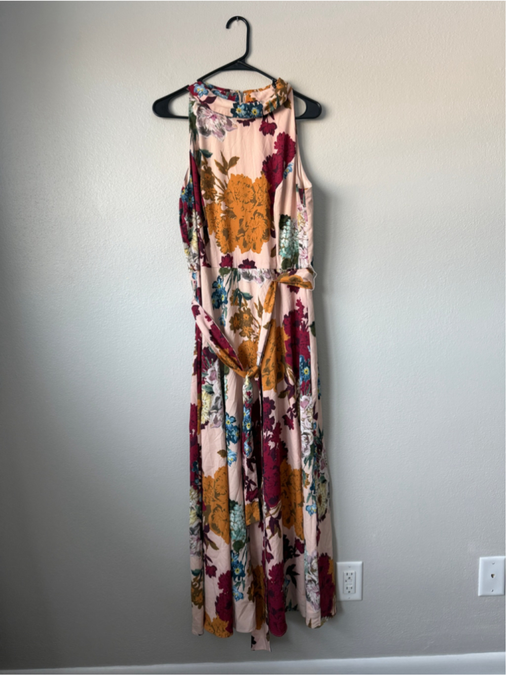 Ignite Evenings Floral Tie Waist Midi Dress Size 12